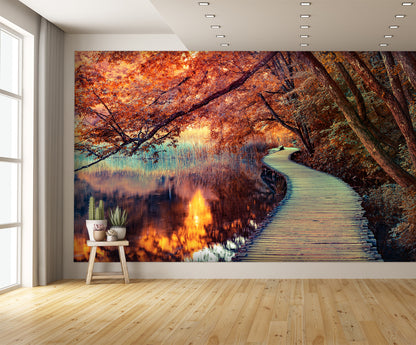 Designed Wallpaper Fall leaves wallpaper Nature Walk