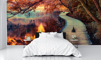 Designed Wallpaper Fall leaves wallpaper Nature Walk