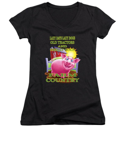 Farm Country - Women's V-Neck (Athletic Fit)