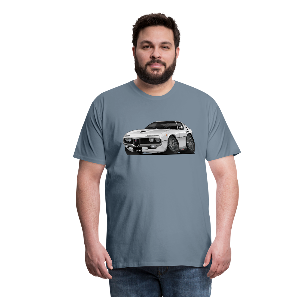 1971 Alfa Romeo Montreal Car Art Men's Premium T-Shirt - steel blue