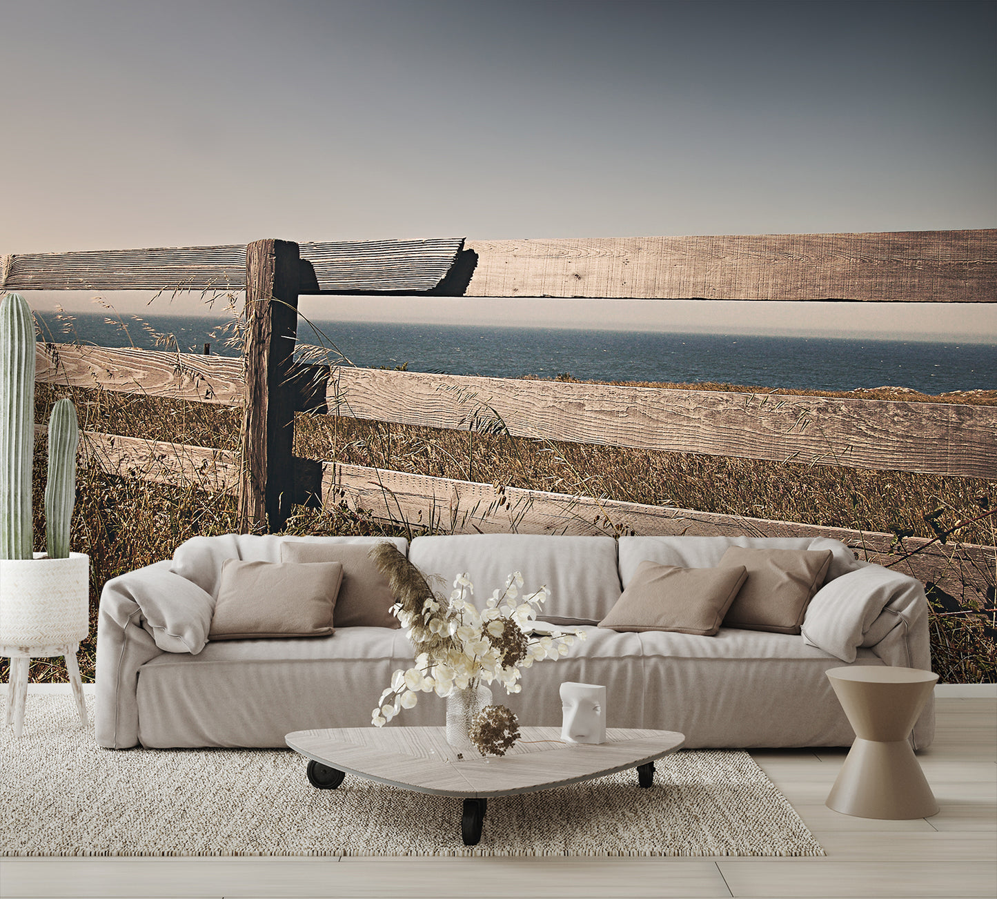 Old Wooden Fence with Water Mural Wallpaper