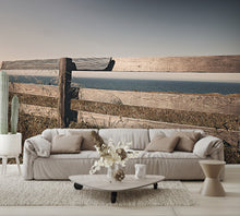 Old Wooden Fence with Water Mural Wallpaper