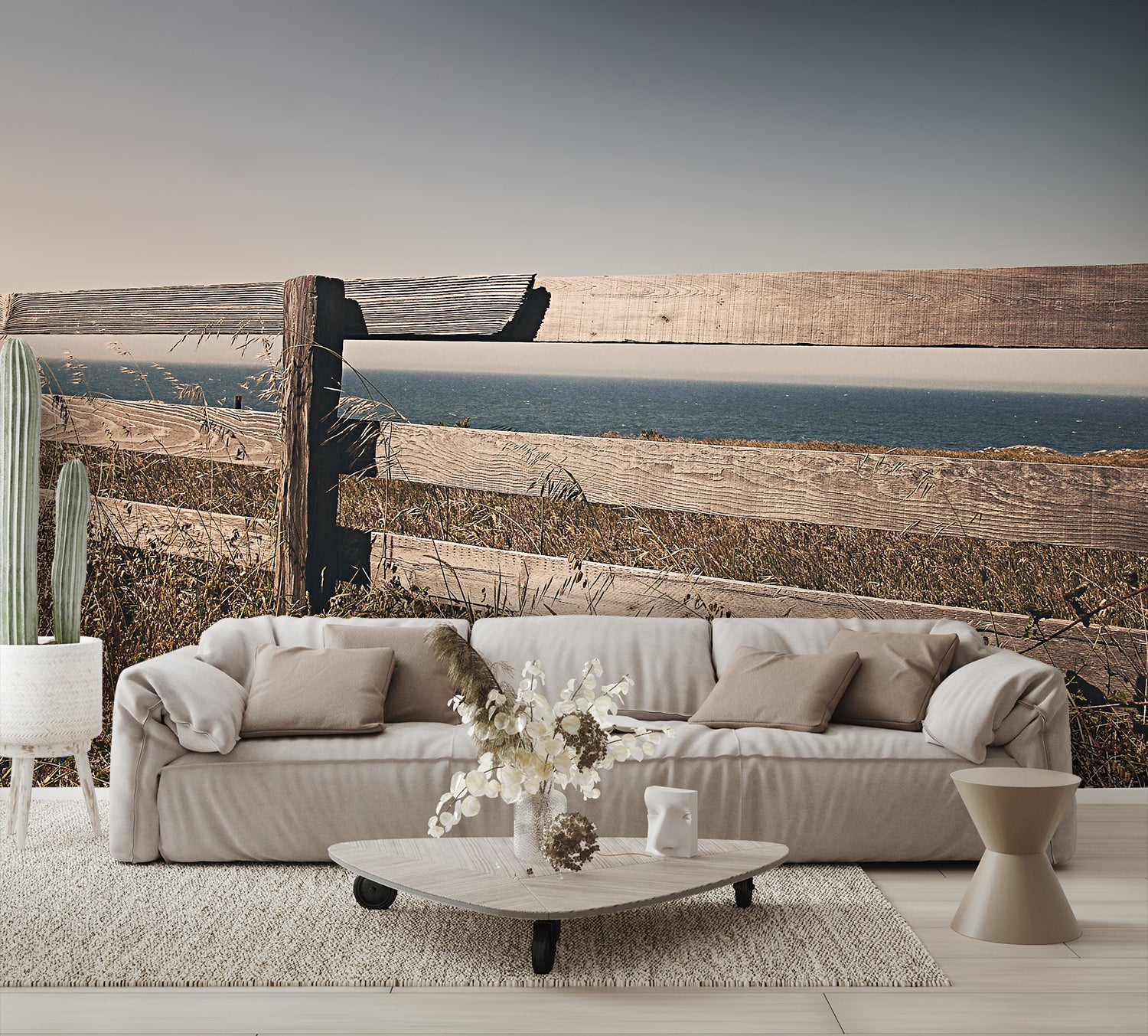 Old Wooden Fence with Water Mural Wallpaper