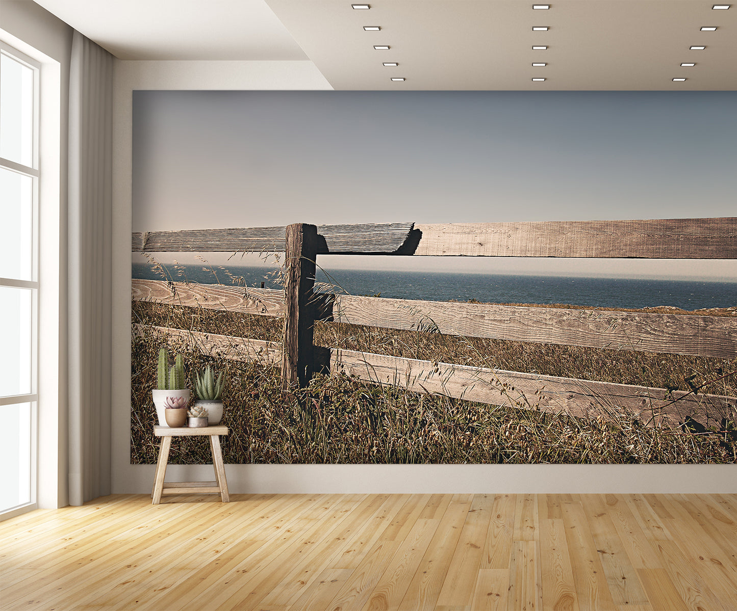 Old Wooden Fence with Water Mural Wallpaper
