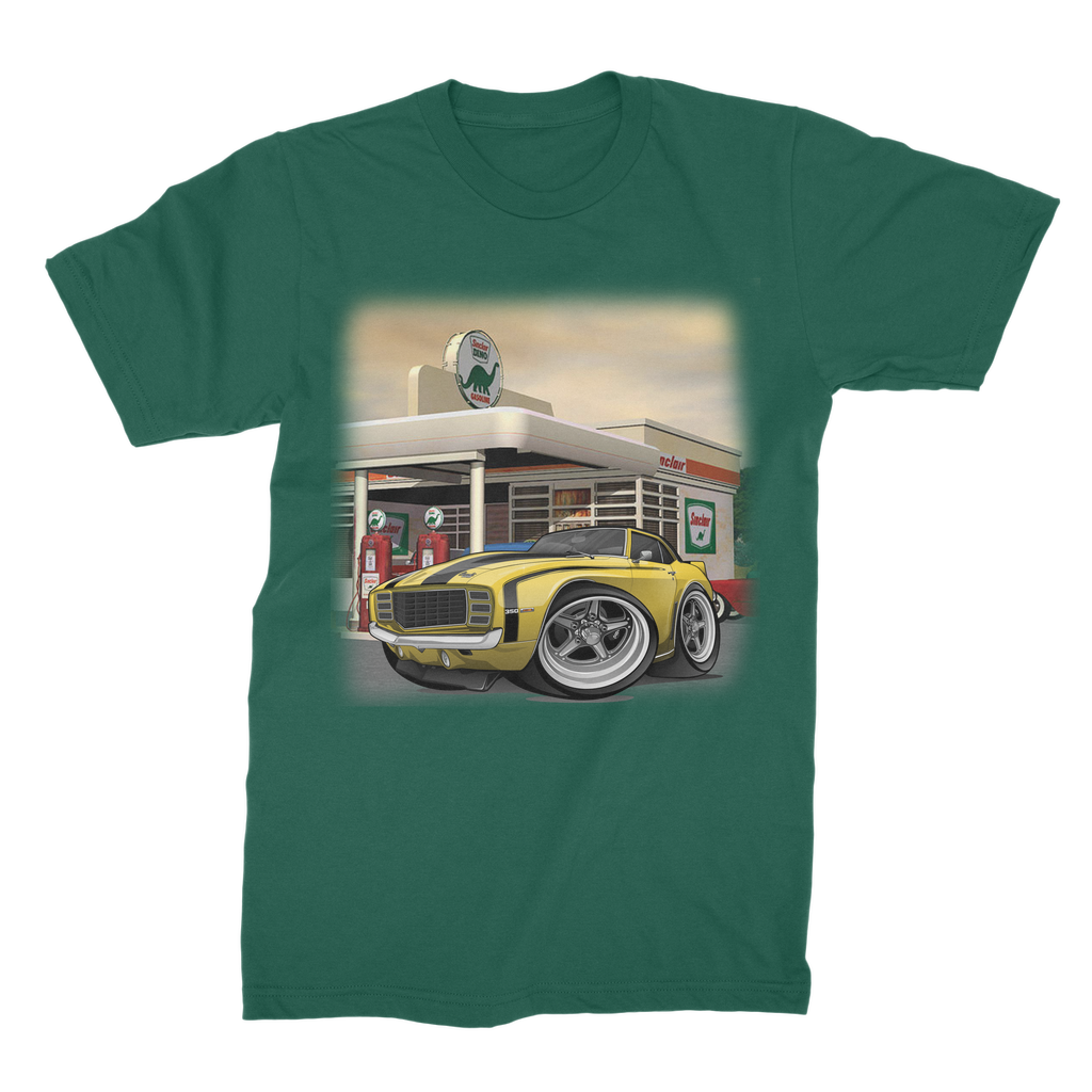 1st Generation Camaro Yellow Gas Station 2 Premium Jersey Men's T-Shirt