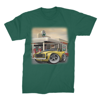 1st Generation Camaro Yellow Gas Station 2 Premium Jersey Men's T-Shirt
