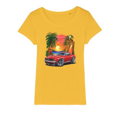 1967 Camaro SS Margaritaville Beach Car Art Organic Jersey Womens T-Shirt