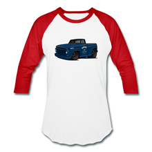 1967 Blue Ford F-100 Baseball T-Shirt - white/red