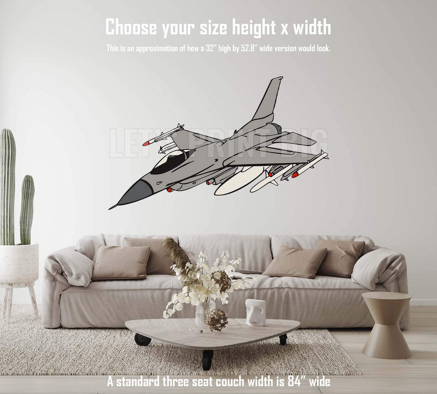 Fighter Jet Airplane Wall Art Decal Sticker