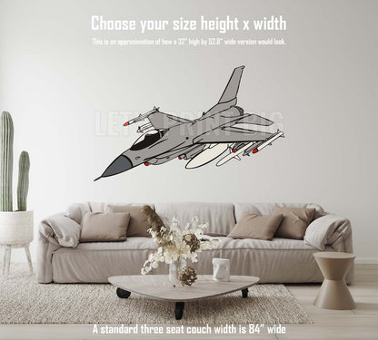 Fighter Jet Airplane Wall Art Decal Sticker