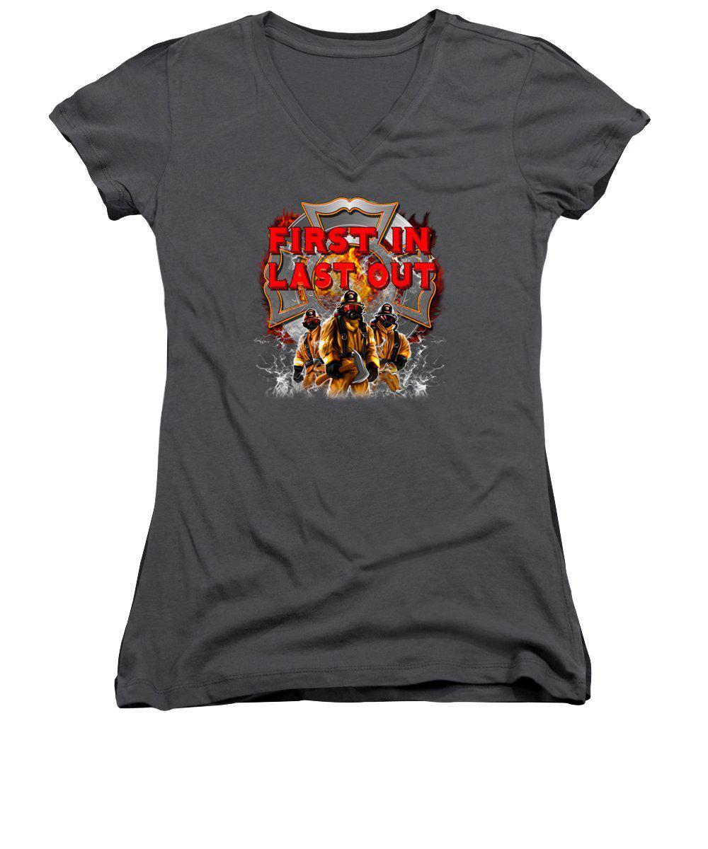 First In Last Out - Women's V-Neck (Athletic Fit)