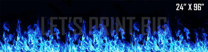 Blue Flaming Fire Border Custom Designed Wallpaper