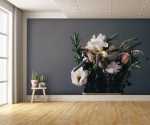 Gray Flower Bouquet Art Wallpaper