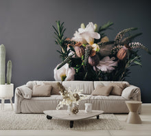 Gray Flower Bouquet Art Wallpaper