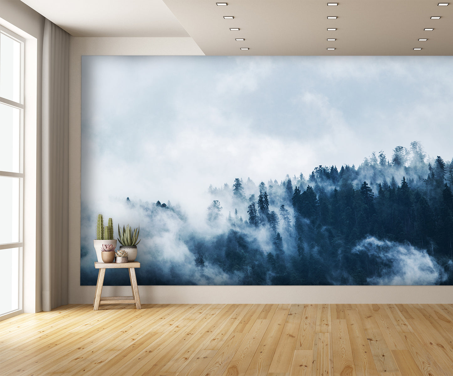 Trees in Fog Custom Designed Wallpaper