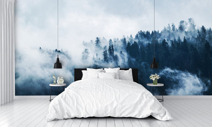 Trees in Fog Custom Designed Wallpaper