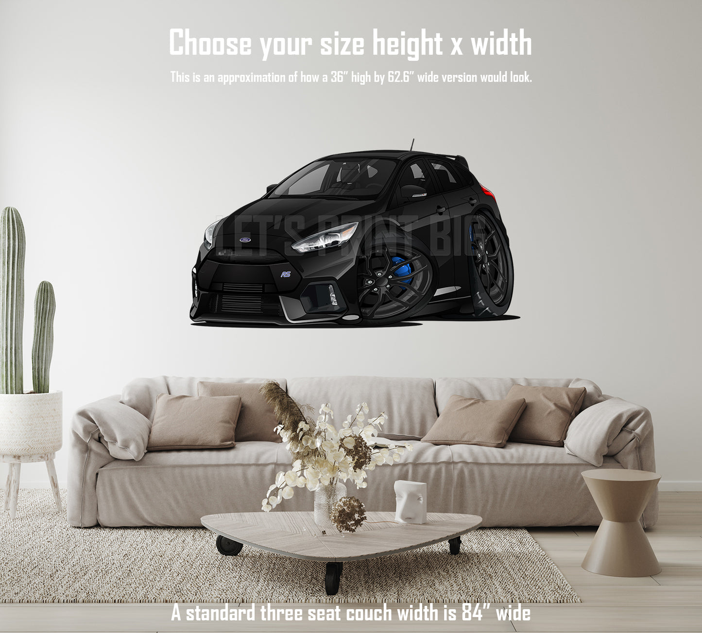 Car Art 2018 Focus RS Cartoon Hot Rod Wall Decal