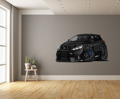 Car Art 2018 Focus RS Cartoon Hot Rod Wall Decal