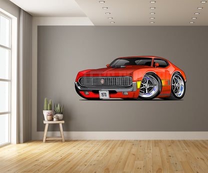 Car Art 1970 Gran Torino Hot Rod Cartoon Wall Decal