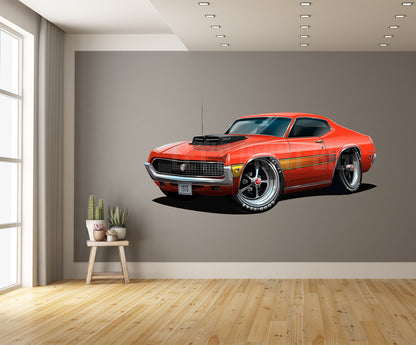 Car Art 1970 Gran Torino Version 2 Hot Rod Cartoon Wall Decal