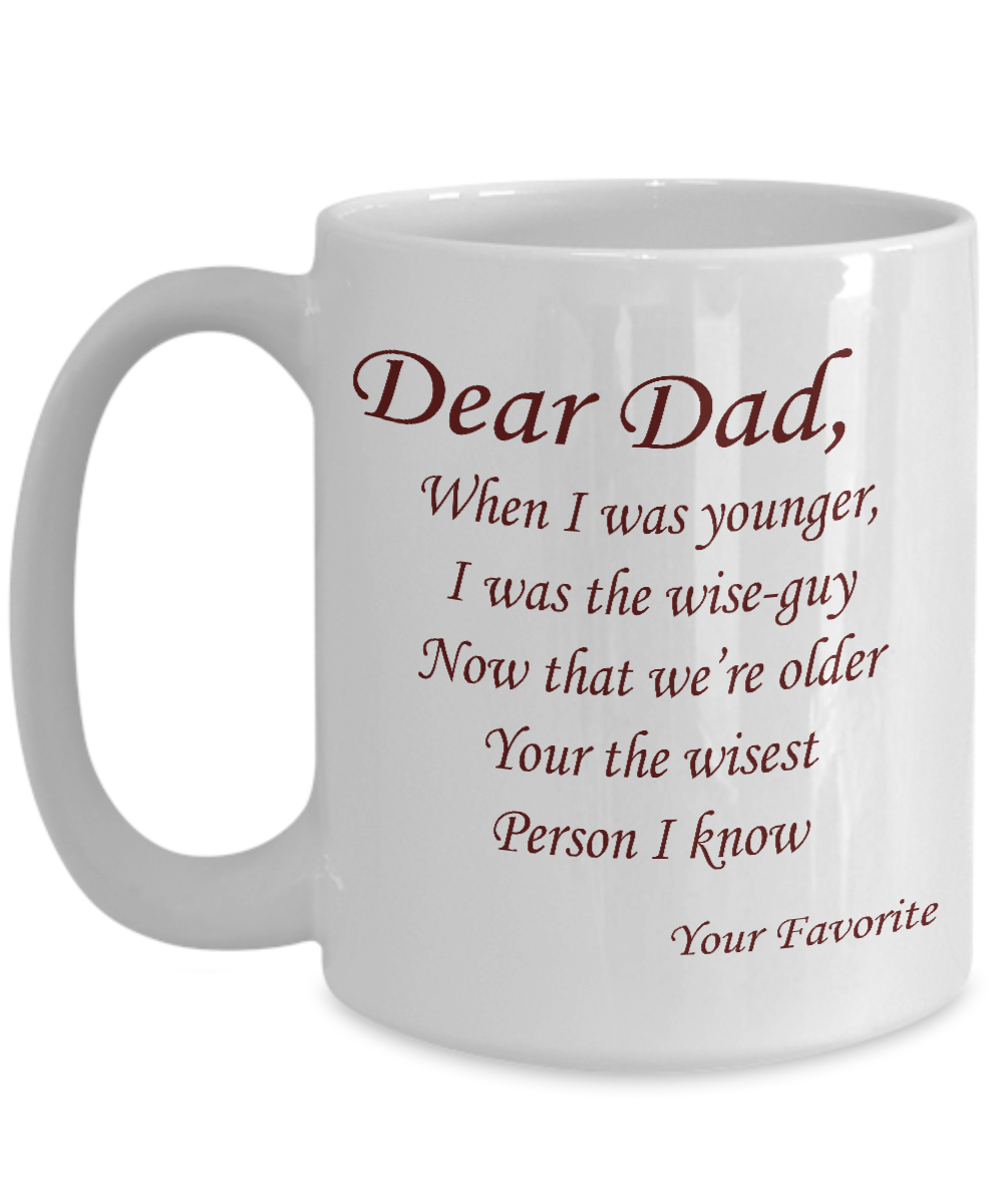 Dear Wise Dad Mug-Fathers Day - Let's Print Big