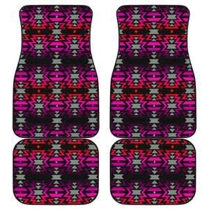 Black Fire Pink and Red Set of 4 Car Floor Mats