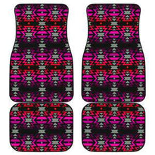 Black Fire Pink and Red Set of 4 Car Floor Mats