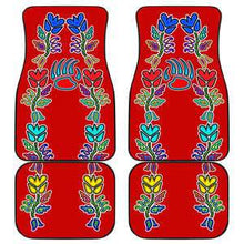 4 Generations Floral with Bearpaw Red Set of 4 Car Floor Mats