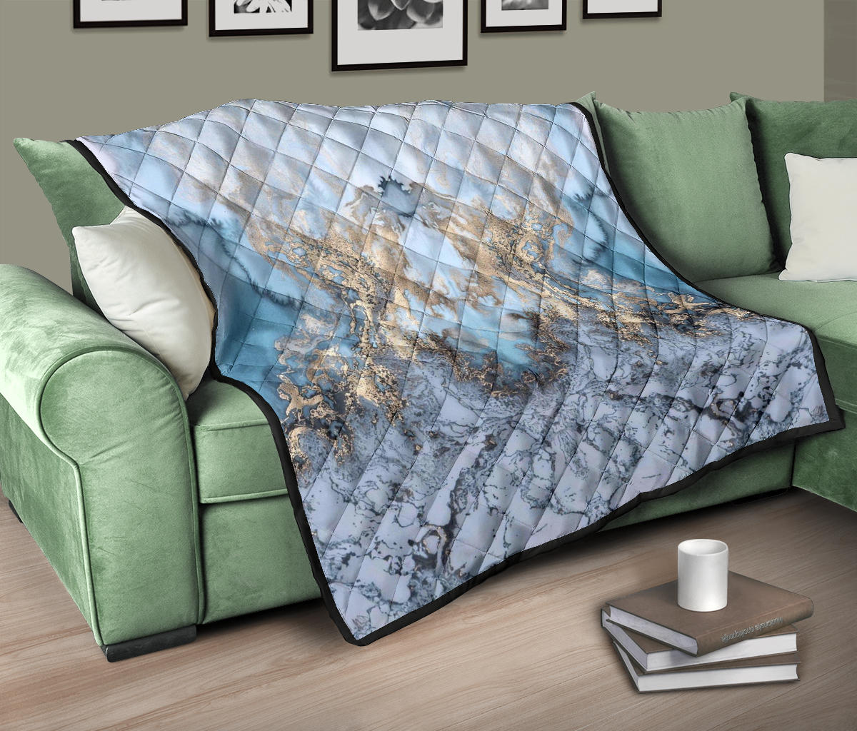 Baby Blue Liquid Gold Quilt