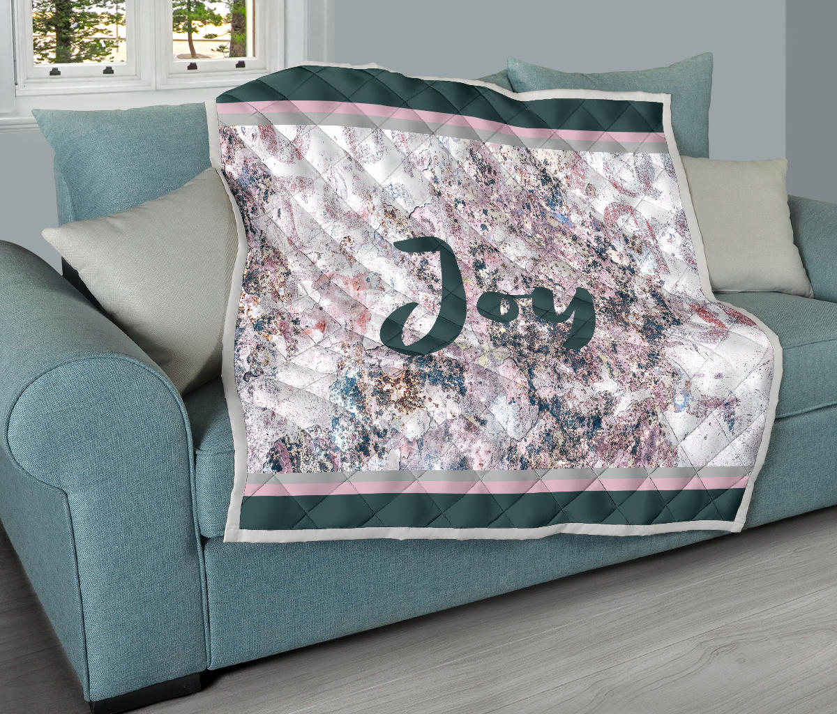 Joy Rose Gray Quilt