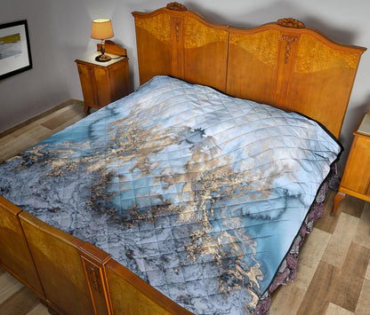 Baby Blue Liquid Gold Quilt