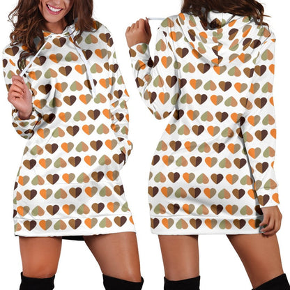 Fall Hearts Hoodie Dress