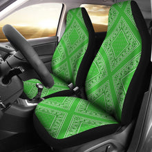 Lime Green Bandana Car Seat Covers Diamond