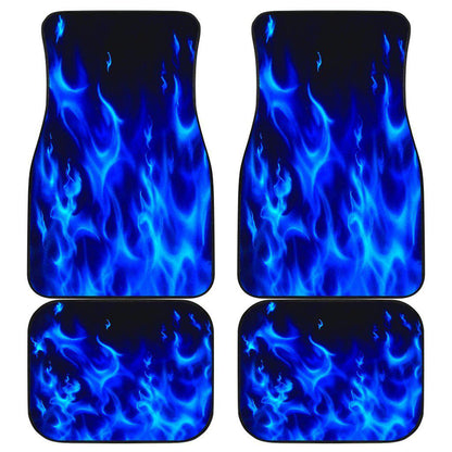 Blue Flames Floor Mats Full Set of 4