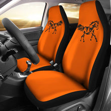 Black Horse Mustang Orange Silhouette Seat Covers