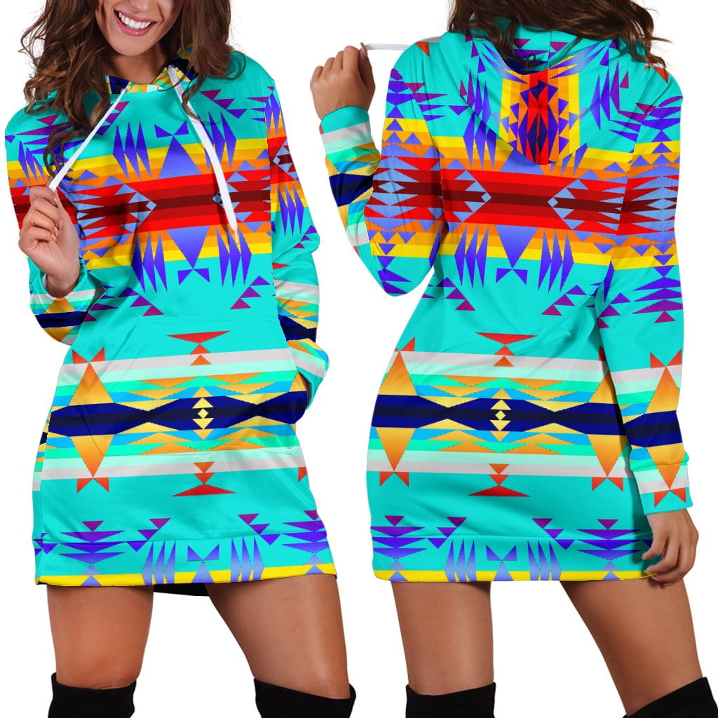 Between the Mountains Fire Hoodie Dress