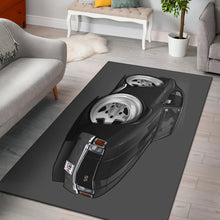 Black Chevelle Muscle Car Art Area Rug