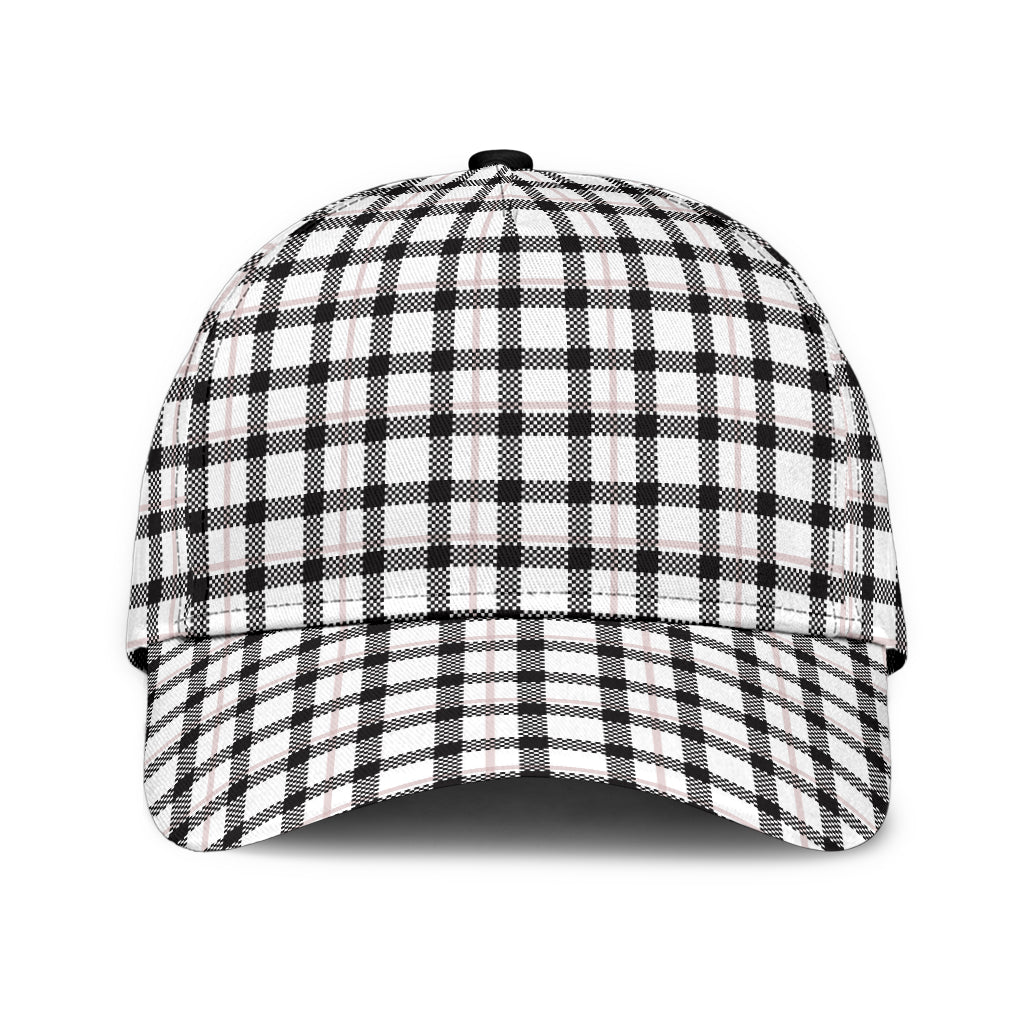 Black and White Buffalo Plaid Printed Classic Cap