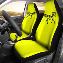 Black Horse Silhouette Yellow Seat Covers