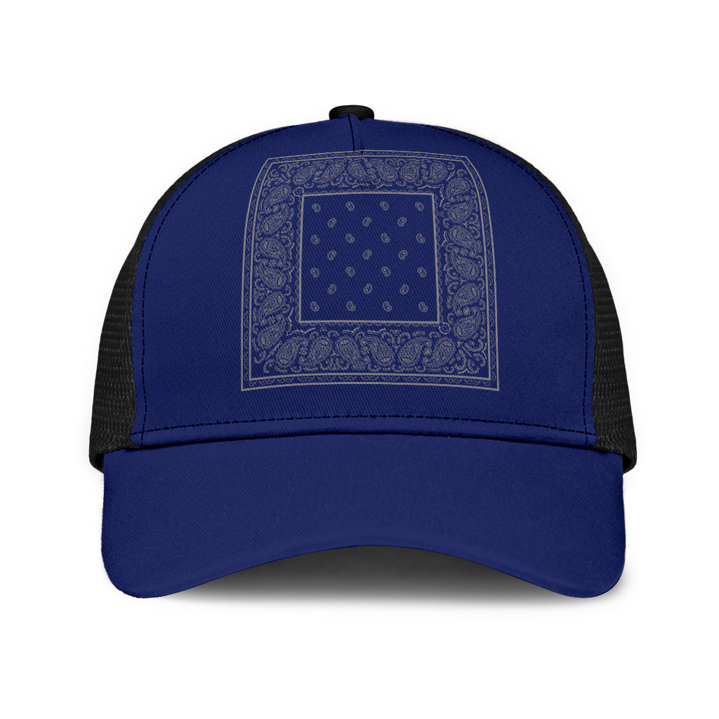 Blue and Gray Bandana Mesh Back Cap