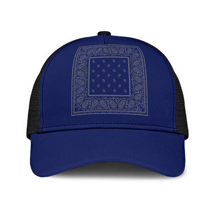 Blue and Gray Bandana Mesh Back Cap