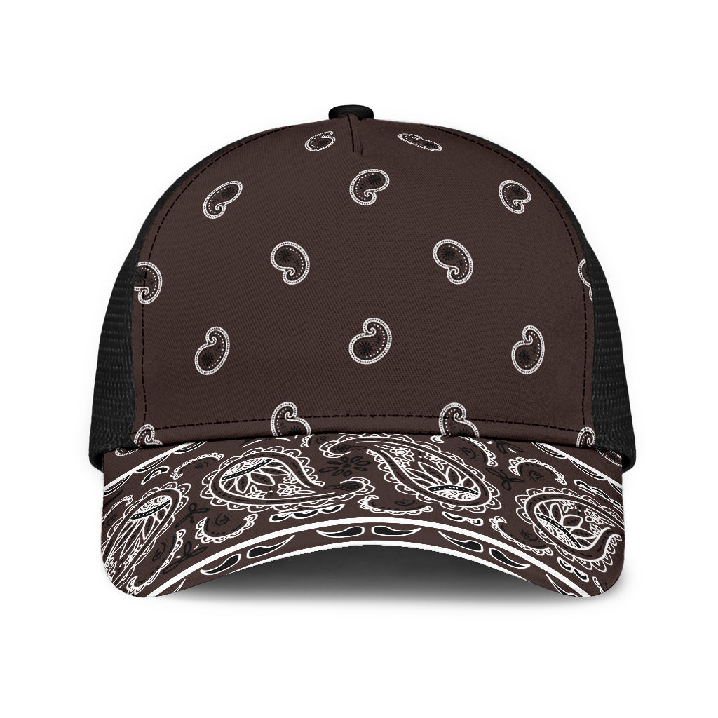 Coffee Brown Bandana All Over Mesh Back Cap