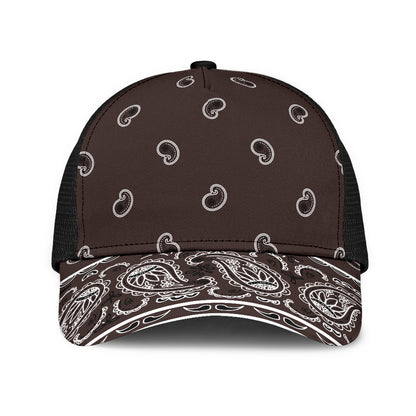 Coffee Brown Bandana All Over Mesh Back Cap