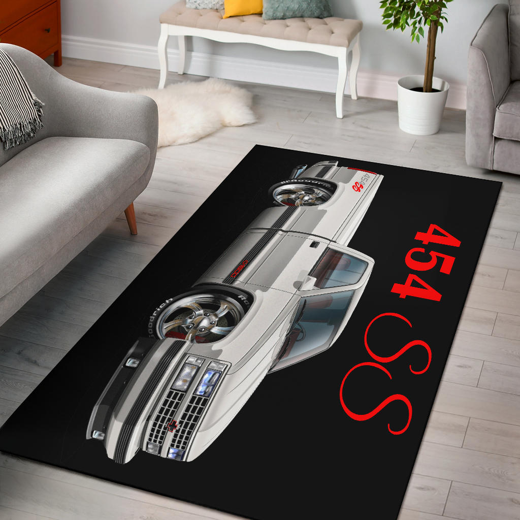 1990 454SS Pickup Truck Car Art Area Rug