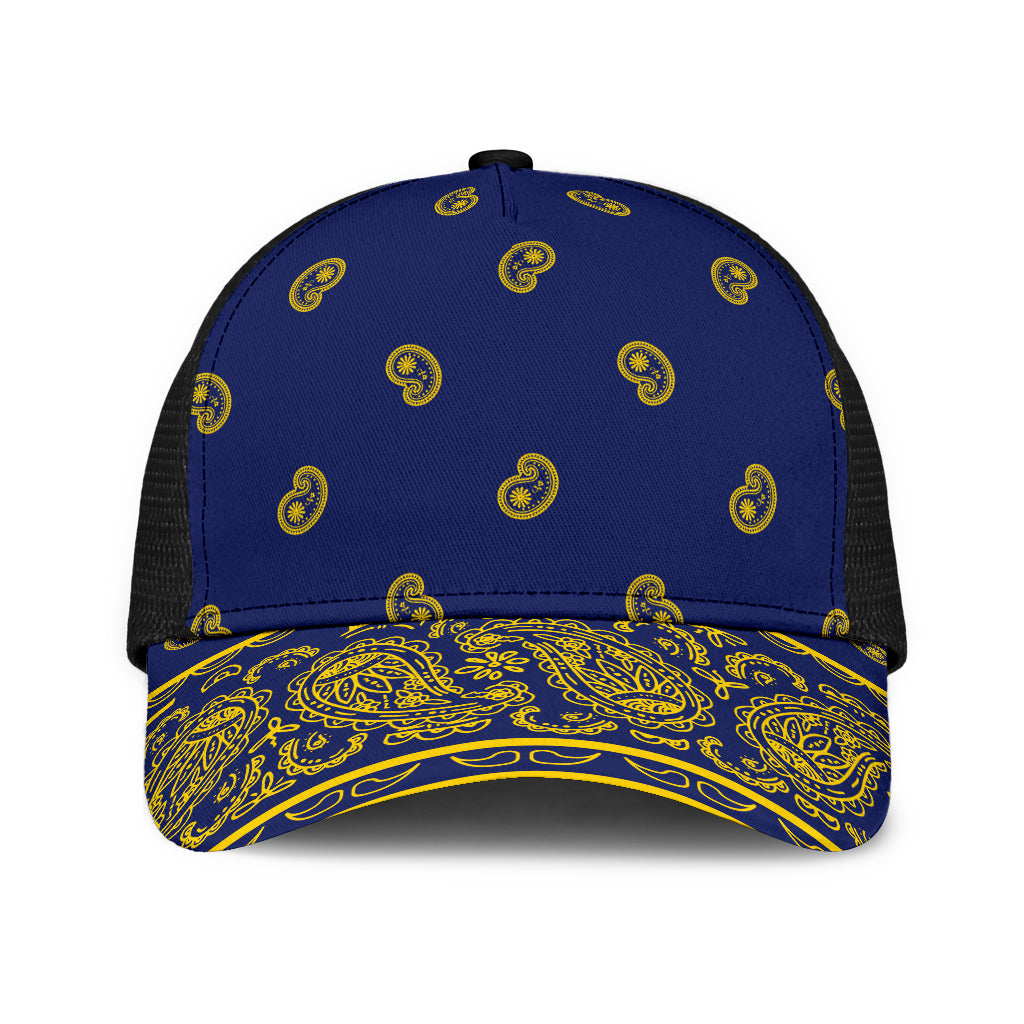 Blue and Gold Bandana All Over Mesh Back Cap