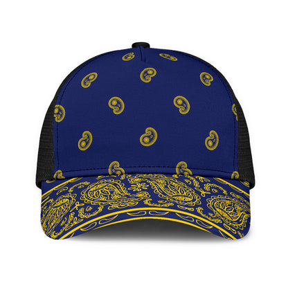 Blue and Gold Bandana All Over Mesh Back Cap