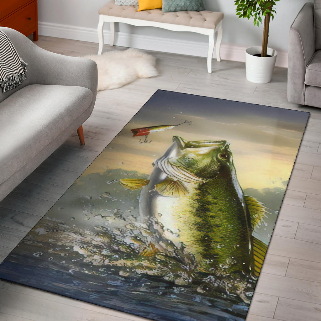 Large Fis Rug Bass Fish Area Rug – Let's Print Big