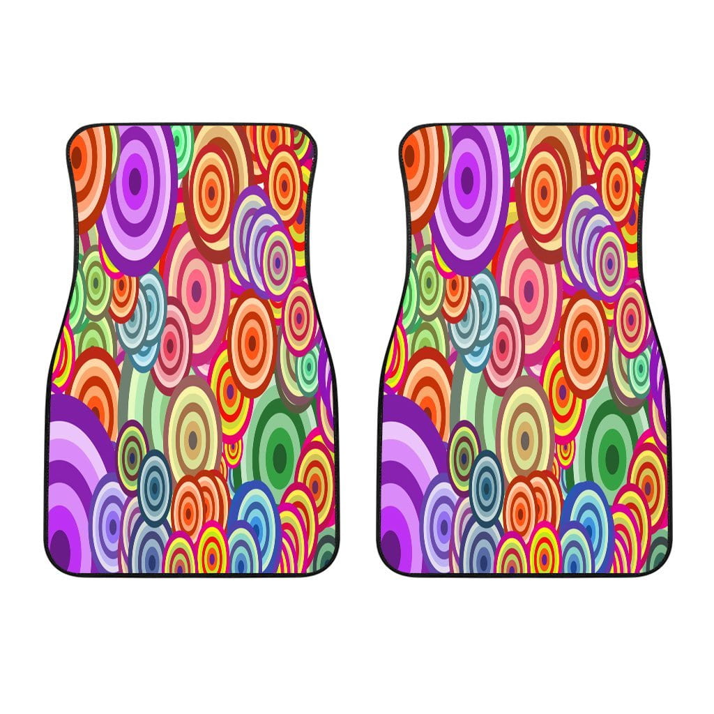 Retro Circles Car Floor Mats (Set of 2 Front)