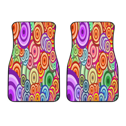 Retro Circles Car Floor Mats (Set of 2 Front)