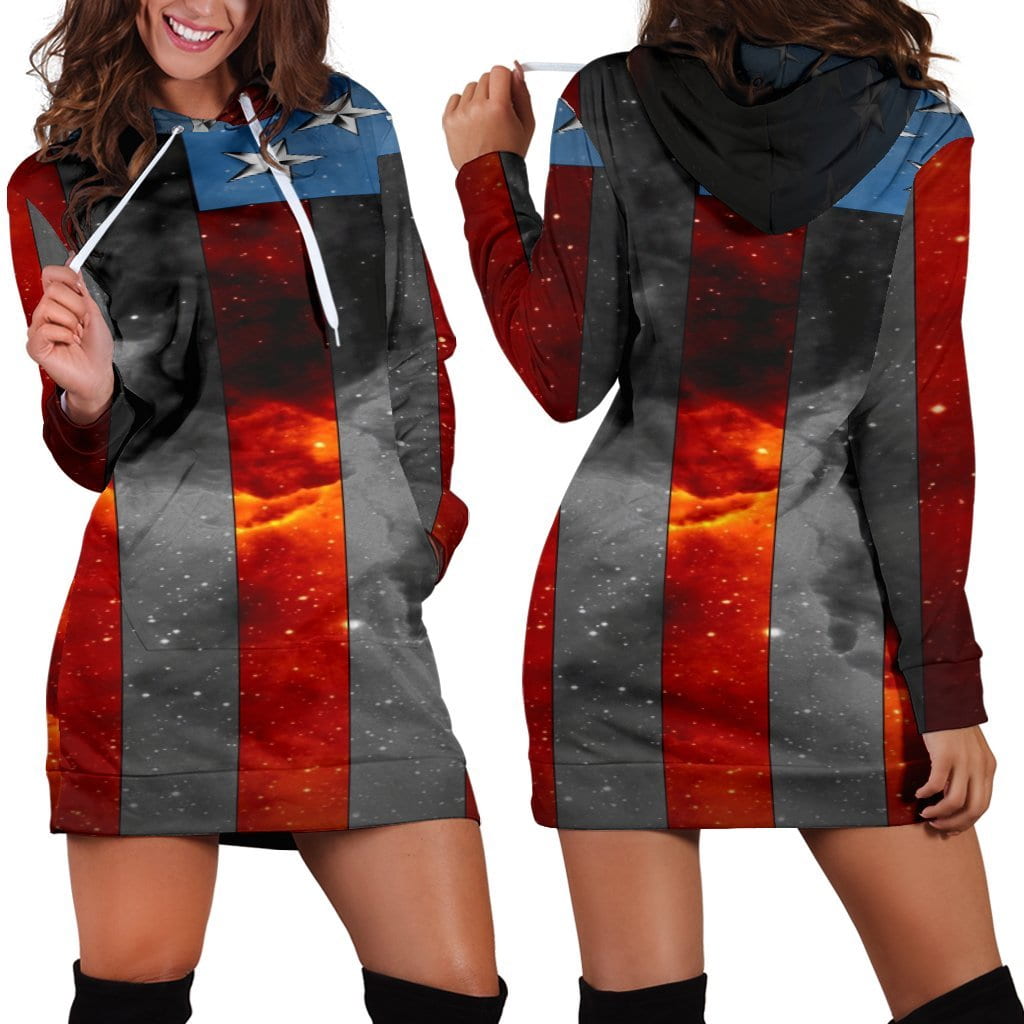 American Space Flag Hoodie Dress